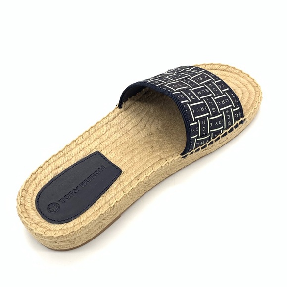 NIB TORY BURCH Tory Ribbon Espadrille Slide - Picture 6 of 6